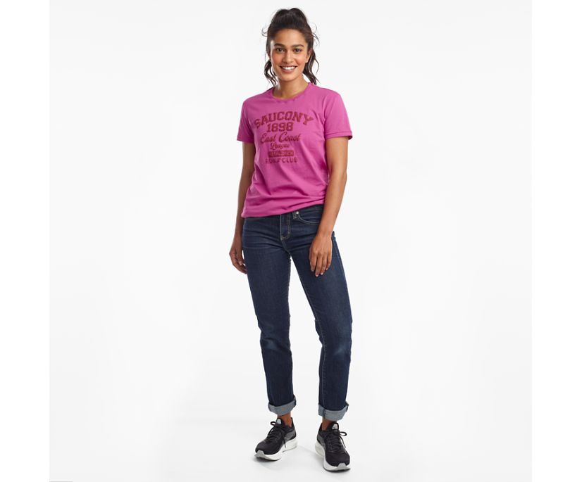 Women's Saucony Rested Short Sleeve Shirts Purple | Singapore 290RVDW